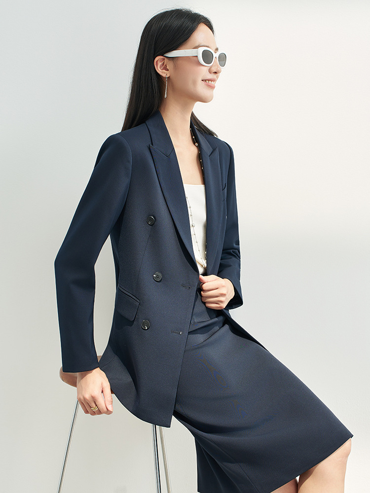 Navy Blue Professional Skirt S - Women Formal Wear For Interview 评论和价格