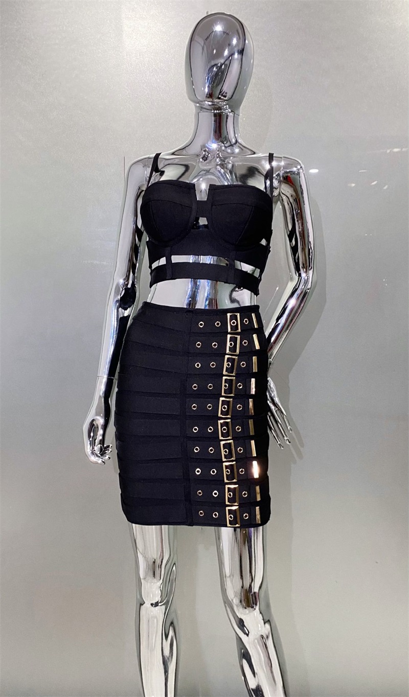 Black White Bandage Women Prom - Women'S Formal Evening Wear Tops 评论和价格